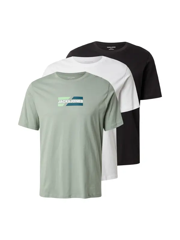 JACK & JONES JACK & JONES Majica  limeta / smaragd / pastelno zelena / črna / bela