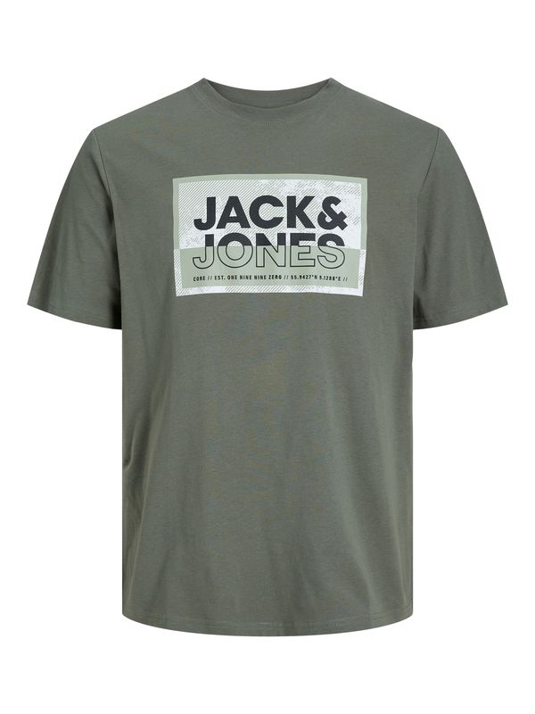 JACK & JONES JACK & JONES Majica 'LOGAN'  pastelno zelena / temno zelena / črna / bela