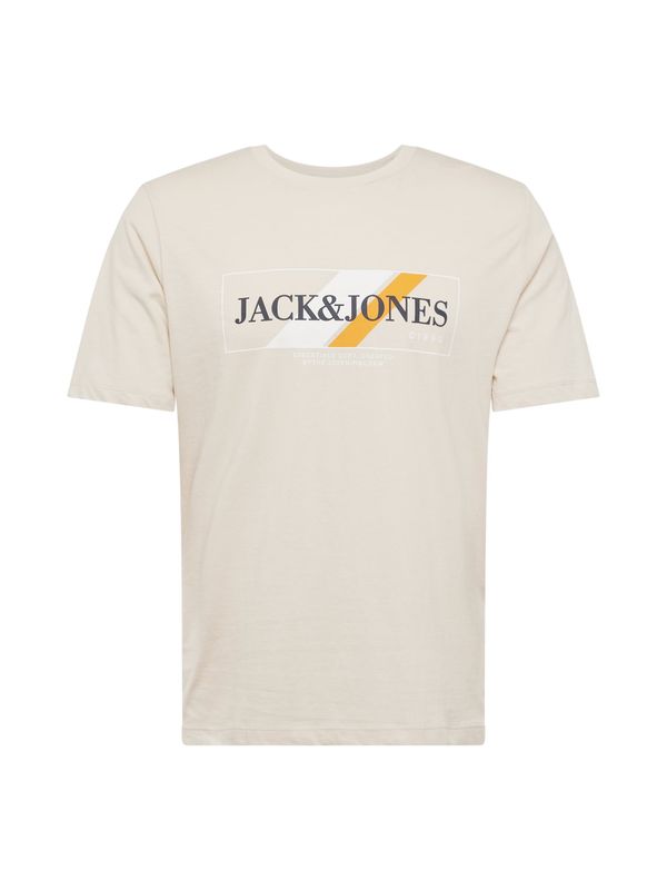JACK & JONES JACK & JONES Majica 'LOOF'  bež / oranžna / črna / bela