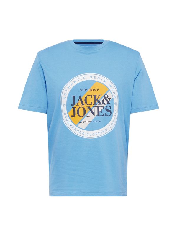 JACK & JONES JACK & JONES Majica 'LOOF'  svetlo modra / zlato-rumena / bela