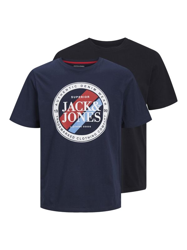 JACK & JONES JACK & JONES Majica 'Loyd & Loof'  mornarska / rdeča / črna / bela