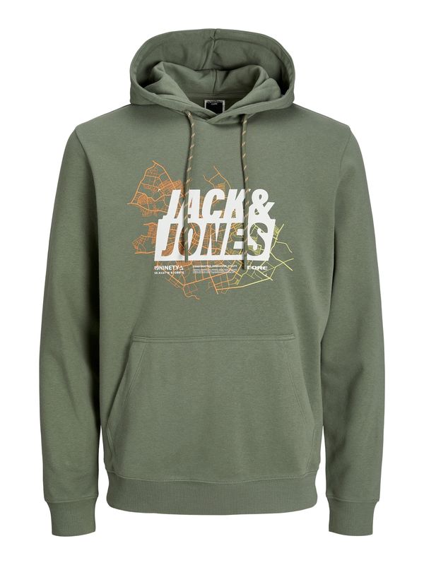 JACK & JONES JACK & JONES Majica 'Map'  rumena / jelka / oranžna / bela