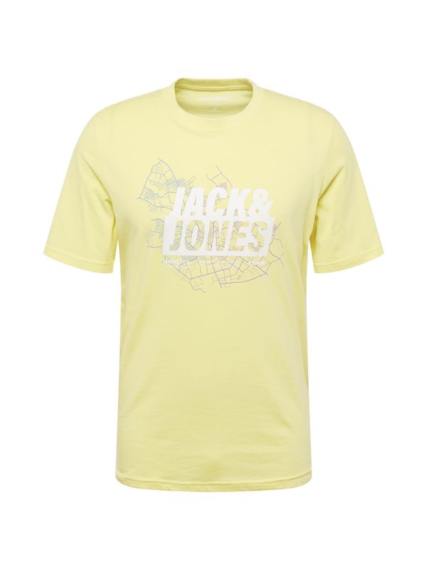 JACK & JONES JACK & JONES Majica 'MAP'  svetlo rumena / temno liila / bela