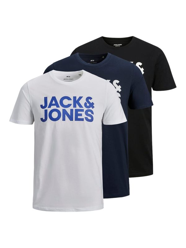 JACK & JONES JACK & JONES Majica  modra / mornarska / črna / bela