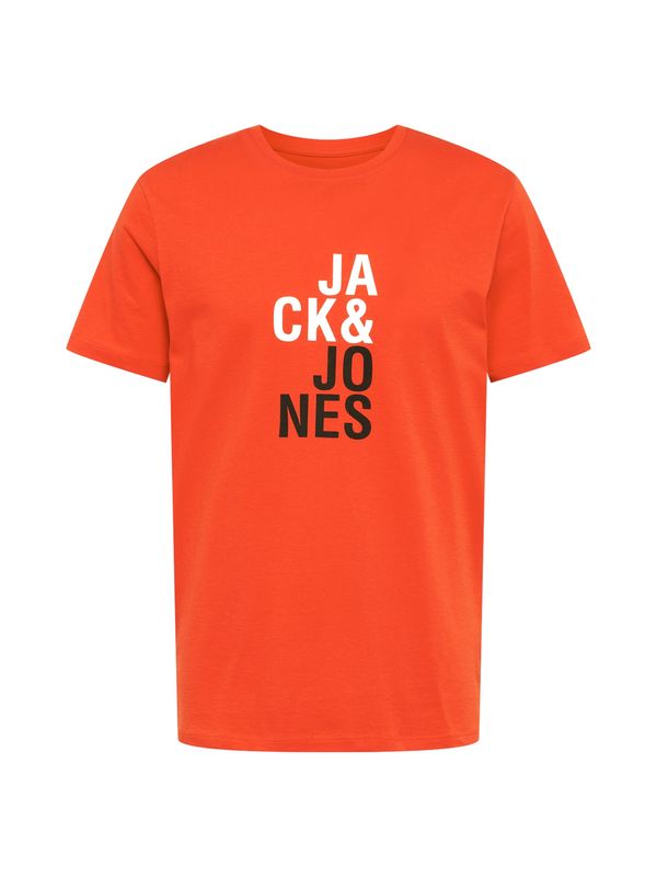 JACK & JONES JACK & JONES Majica 'MONO'  oranžno rdeča / črna / bela