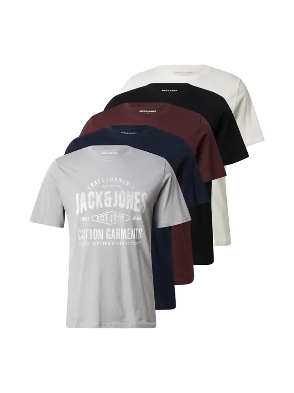 JACK & JONES JACK & JONES Majica  mornarska / siva / bordo / črna