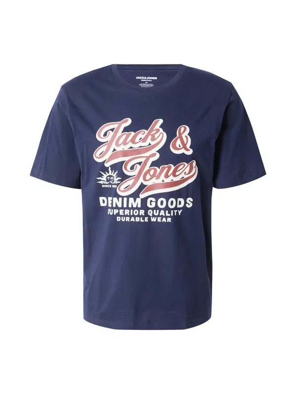 JACK & JONES JACK & JONES Majica  nočno modra / rjasto rjava / bela