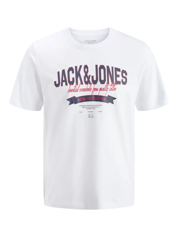 JACK & JONES JACK & JONES Majica  nočno modra / temno rdeča / bela