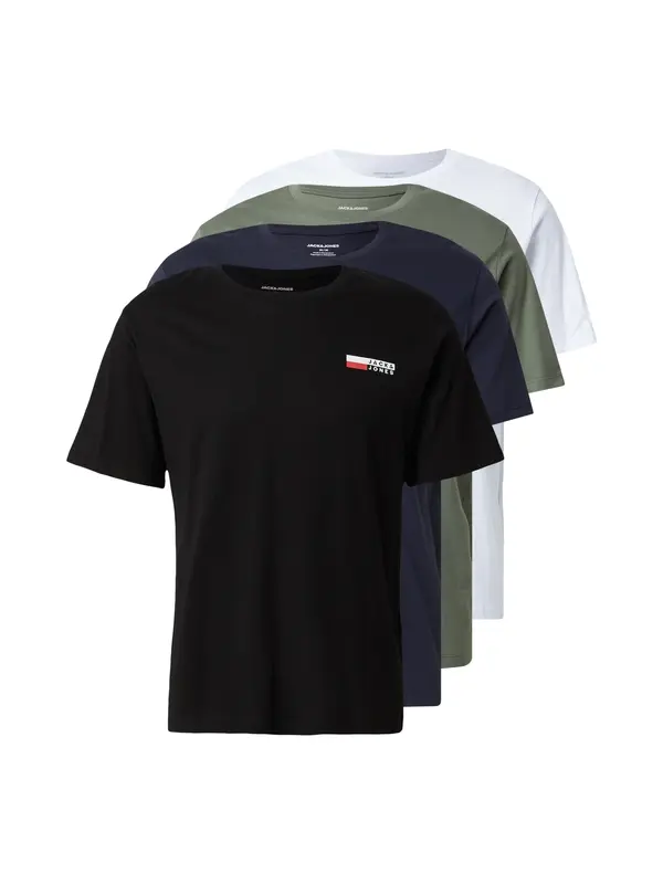 JACK & JONES JACK & JONES Majica  nočno modra / žad / črna / bela