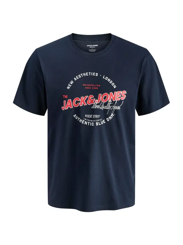 JACK & JONES JACK & JONES Majica  nočno modra / živo rdeča / bela