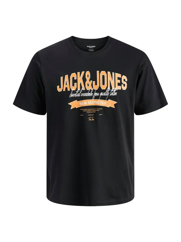 JACK & JONES JACK & JONES Majica  oranžna / črna / bela