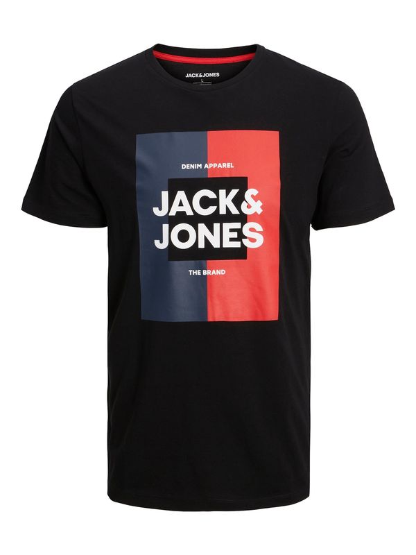 JACK & JONES JACK & JONES Majica 'Oscar'  marine / svetlo rdeča / črna / bela