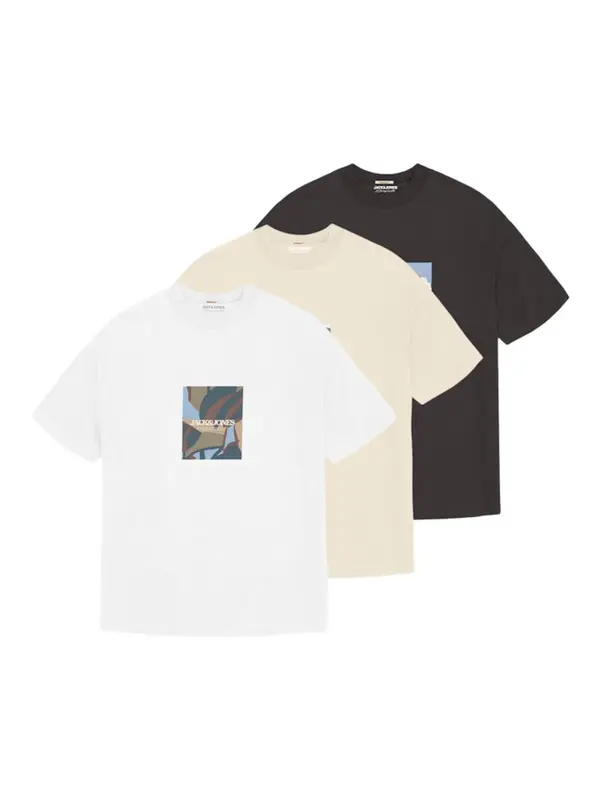 JACK & JONES JACK & JONES Majica  pastelno modra / rjava / temno zelena / črna