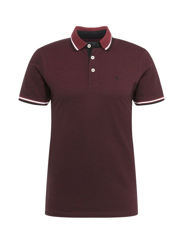 JACK & JONES JACK & JONES Majica 'Paulos'  bordo / bela