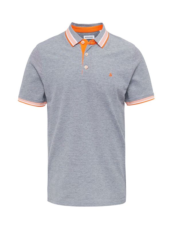 JACK & JONES JACK & JONES Majica 'Paulos'  dimno modra / mandarina / bela