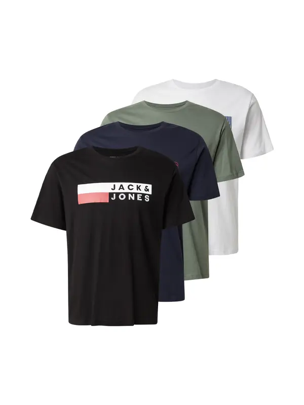 JACK & JONES JACK & JONES Majica  temno modra / oliva / črna / bela
