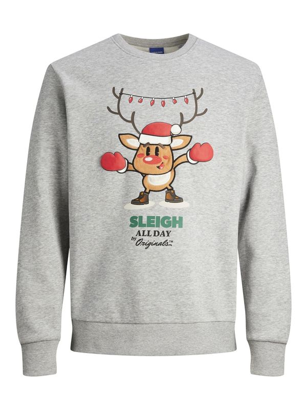 JACK & JONES JACK & JONES Majica 'X-Mas'  rjava / siva / oranžna / rdeča