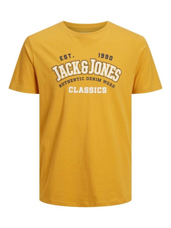 JACK & JONES JACK & JONES Majica  zlato-rumena / črna / bela