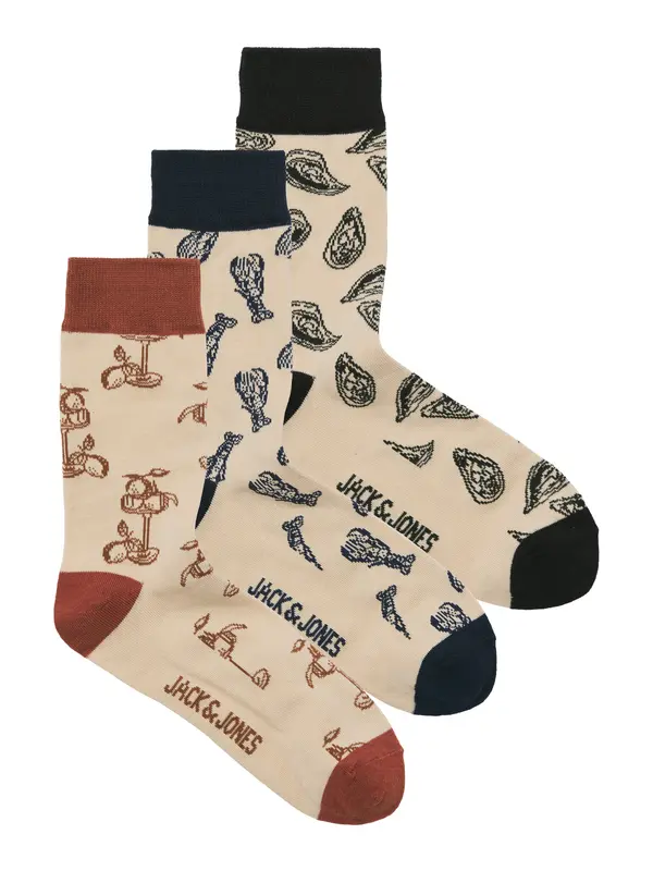 JACK & JONES JACK & JONES Nogavice  bež / temno modra / rjasto rjava / črna