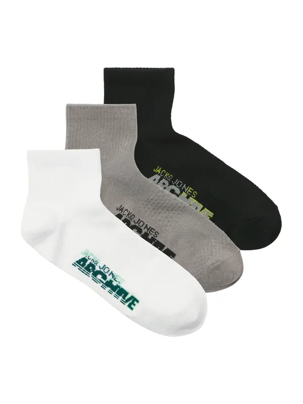 JACK & JONES JACK & JONES Nogavice 'JACBRAT'  siva / jelka / črna / bela