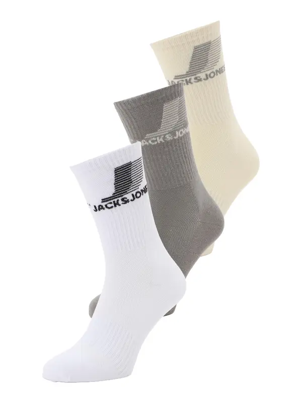 JACK & JONES JACK & JONES Nogavice 'JACJASPER'  ecru / temno siva / črna / bela