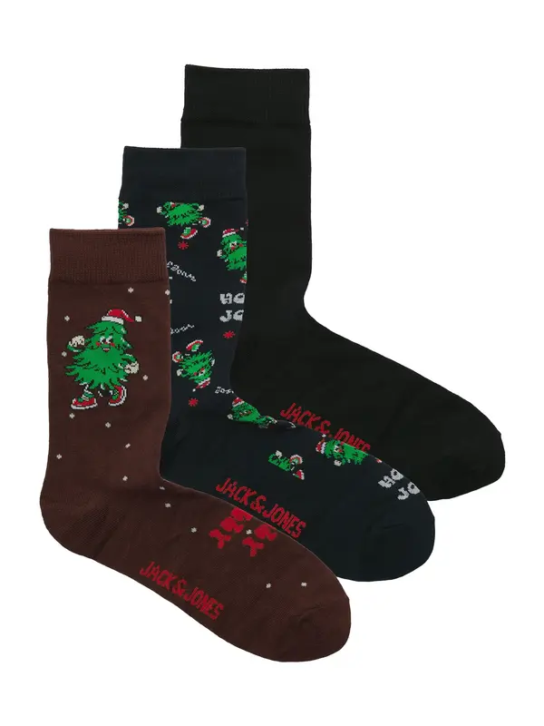 JACK & JONES JACK & JONES Nogavice 'JACJOLLY XMAS TREE'  marine / zelena / ciklama / črna