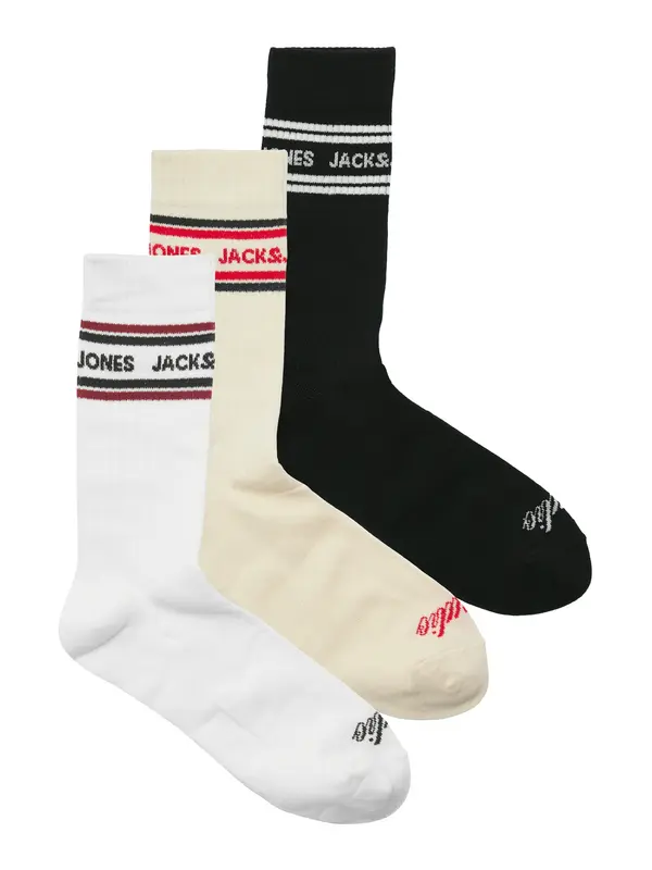 JACK & JONES JACK & JONES Nogavice 'JACLANDON'  rdeča / črna / bela / volneno bela