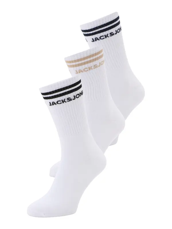 JACK & JONES JACK & JONES Nogavice 'JACOLLIE'  bež / črna / bela