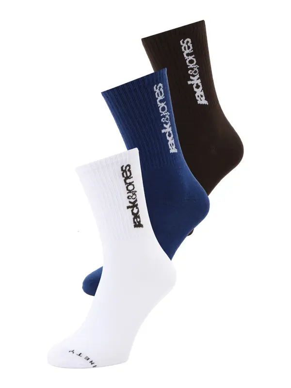 JACK & JONES JACK & JONES Nogavice 'JACPETE'  mornarska / temno rjava / črna / bela