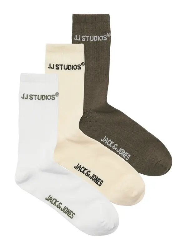 JACK & JONES JACK & JONES Nogavice 'JACSOHO'  bež / rjava / bela