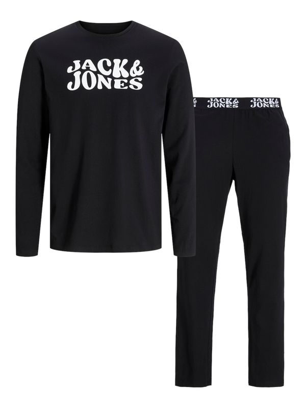 JACK & JONES JACK & JONES Obleka za doma 'JACELTON'  črna / bela