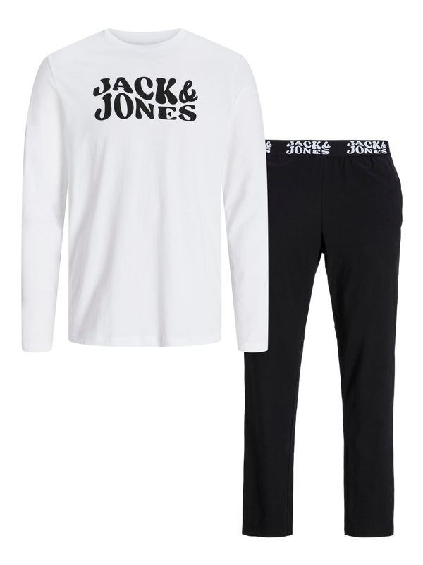 JACK & JONES JACK & JONES Obleka za doma 'JACELTON'  črna / bela