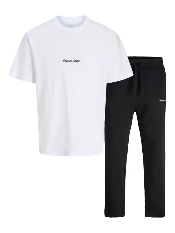 JACK & JONES JACK & JONES Obleka za doma 'JORNORREBRO'  črna / bela
