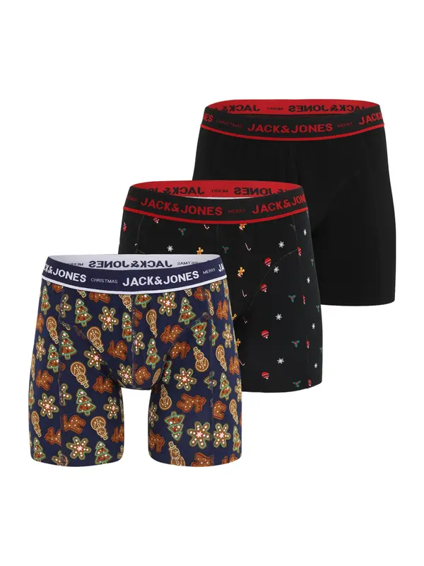 Jack & Jones Plus Jack & Jones Plus Boksarice 'JACGingerbread'  temno modra / karamel / rdeča / črna