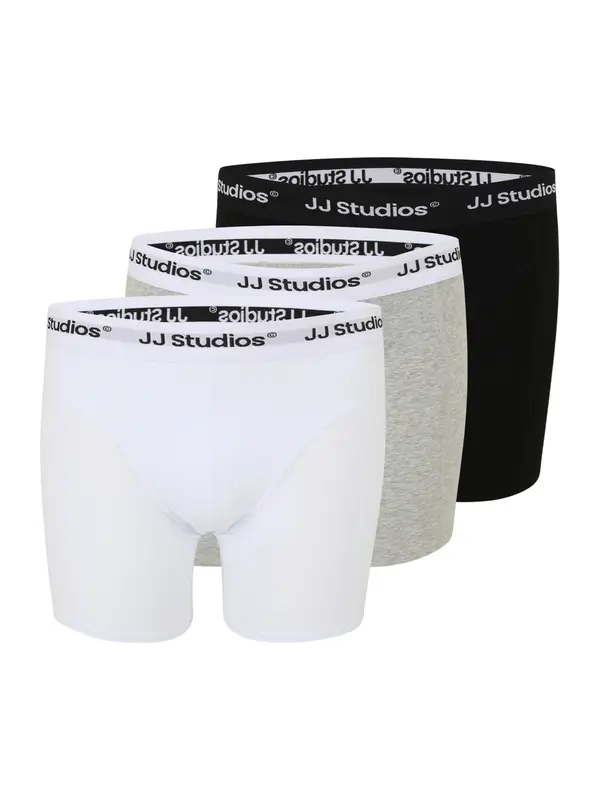 Jack & Jones Plus Jack & Jones Plus Boksarice 'JACSOHO'  pegasto siva / črna / bela