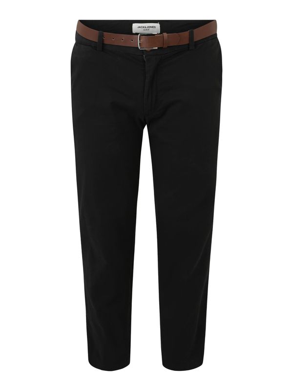 Jack & Jones Plus Jack & Jones Plus Chino hlače 'JPSTOLLIE JJFRANCO'  črna