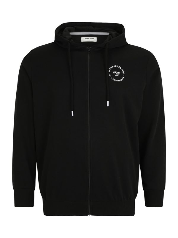 Jack & Jones Plus Jack & Jones Plus Jopa na zadrgo  črna / bela