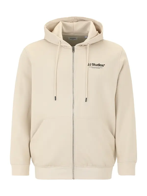 Jack & Jones Plus Jack & Jones Plus Jopa na zadrgo 'JJESOHO'  kamen / črna