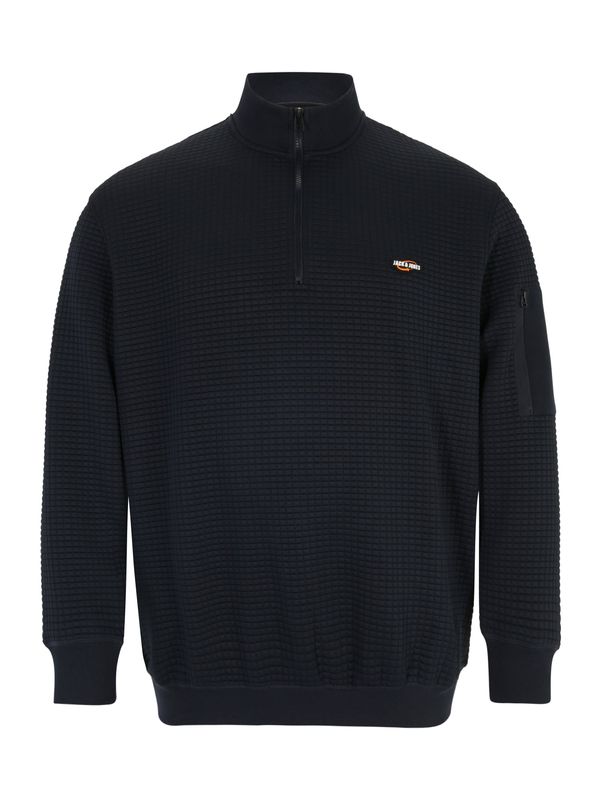 Jack & Jones Plus Jack & Jones Plus Majica 'BLACK'  mornarska / oranžna / bela