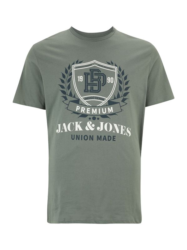 Jack & Jones Plus Jack & Jones Plus Majica 'CAMERON'  petrol / jelka / bela