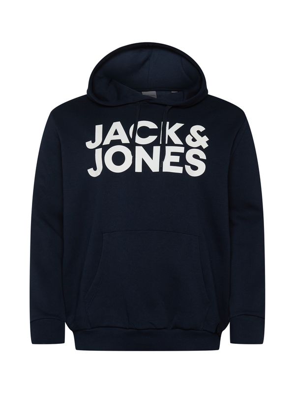 Jack & Jones Plus Jack & Jones Plus Majica 'Ecorp'  temno modra / bela