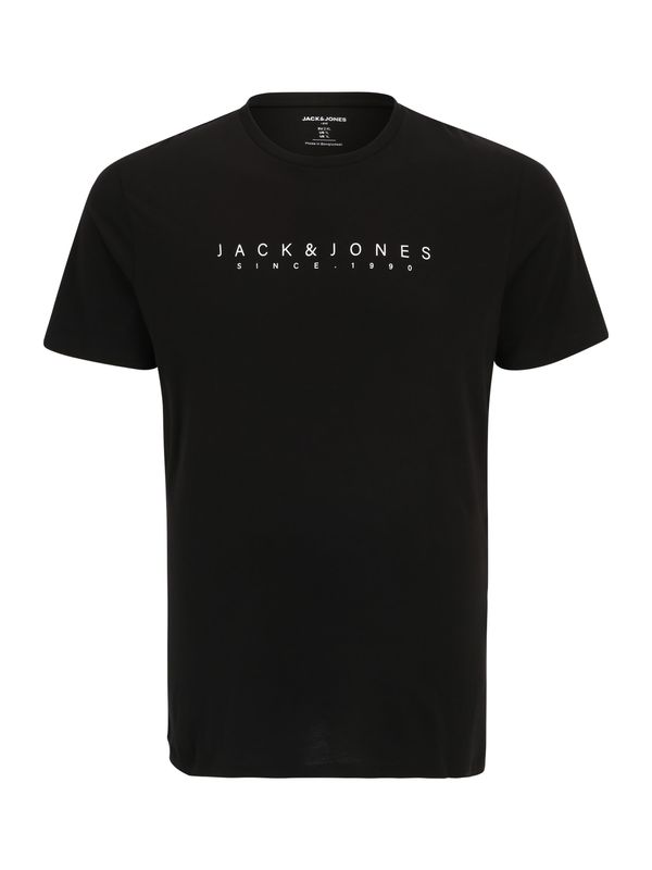 Jack & Jones Plus Jack & Jones Plus Majica 'ETRA'  črna / bela