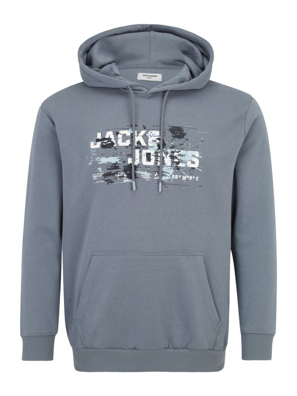 Jack & Jones Plus Jack & Jones Plus Majica 'JCOOUTDOOR'  opal / svetlo modra / črna / bela