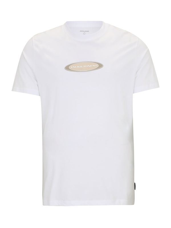 Jack & Jones Plus Jack & Jones Plus Majica 'JCOPACER'  bež / brokat / bela