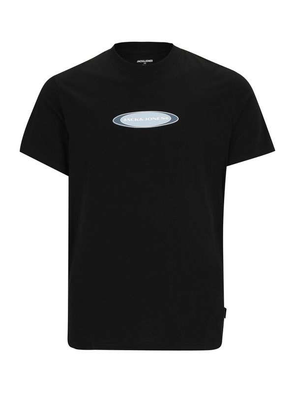 Jack & Jones Plus Jack & Jones Plus Majica 'JCOPACER'  safir / svetlo modra / črna / bela