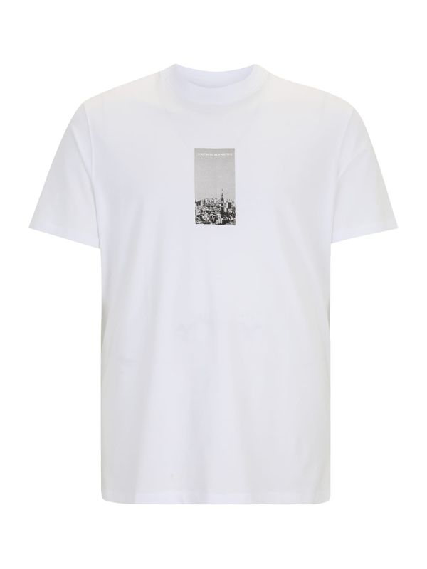 Jack & Jones Plus Jack & Jones Plus Majica 'JCOPACER'  siva / bela