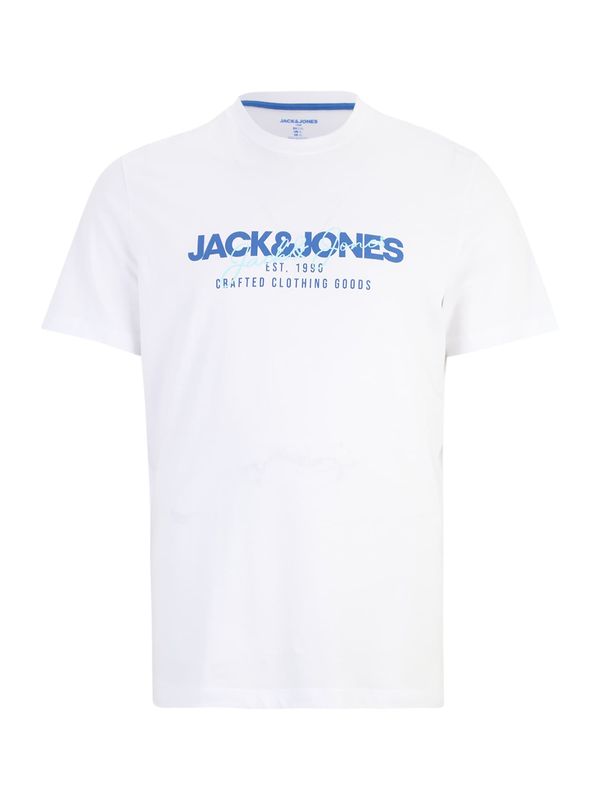 Jack & Jones Plus Jack & Jones Plus Majica 'JJALVIS'  modra / bela