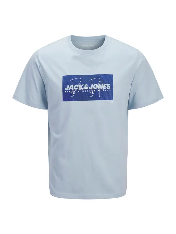 Jack & Jones Plus Jack & Jones Plus Majica 'JJCOLE'  nebeško modra / temno modra / bela