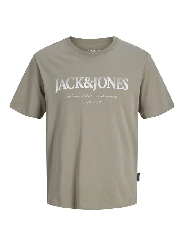 Jack & Jones Plus Jack & Jones Plus Majica 'JJDevin Daytona'  zelena / bela