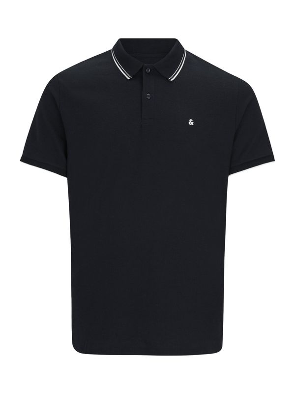 Jack & Jones Plus Jack & Jones Plus Majica 'JJEAUSTIN'  črna / bela